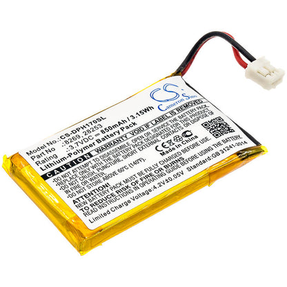 3.7V, 850mAh, Li-Polymer Battery fits Marmitek, 210, Doorphone 170, 3.145Wh