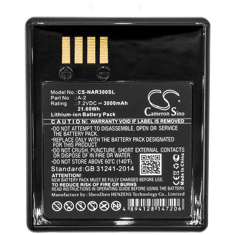 7.2V, 3000mAh, Li-ion Battery fits Arlo, Go, Vma4410, 21.6Wh