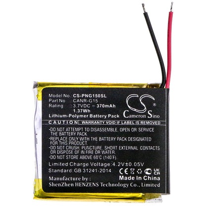 3.7V, 370mAh, Li-Polymer Battery fits Plutour, Canr-g15, Lifecam, 1.369Wh