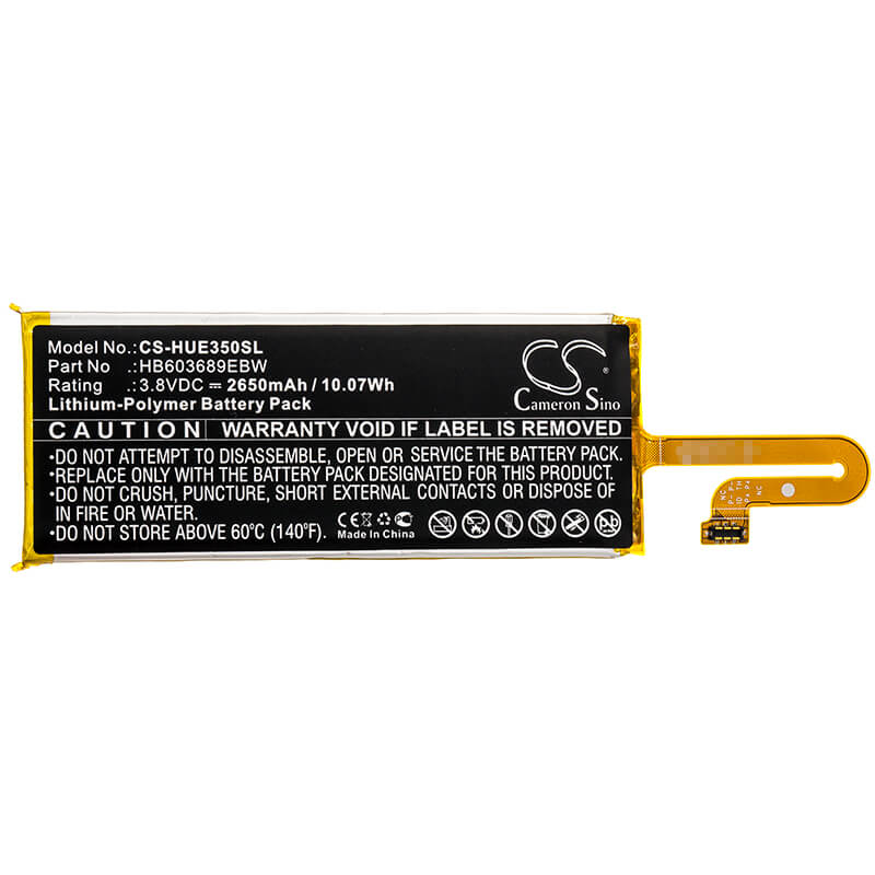 3.8V, 2650mAh, Li-Polymer Battery fits Huawei, Hwd35, Speed Wi-fi Next W04, 10.07Wh