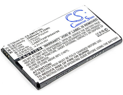 3.7V, 2500mAh, Li-Polymer Battery fits Zte, 303zt, 305zt, 9.25Wh