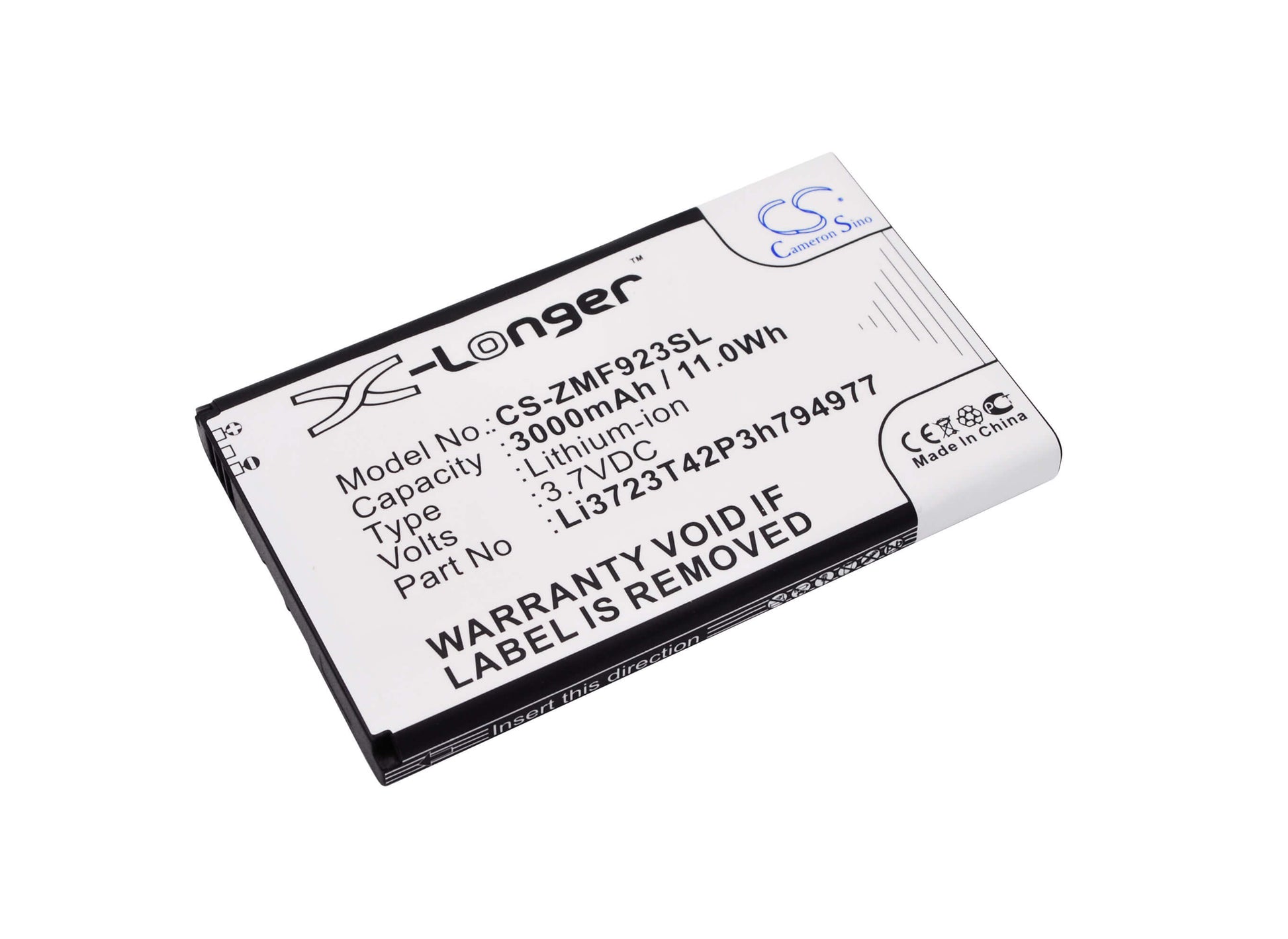 3.7V, 3000mAh, Li-Polymer Battery fits At&t, Velocity 4g Lte, 11.1Wh