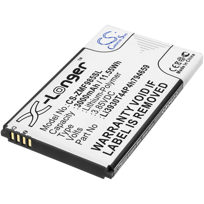 3.85V, 3000mAh, Li-Polymer Battery fits Zte, Mf288, Mf985, 11.55Wh