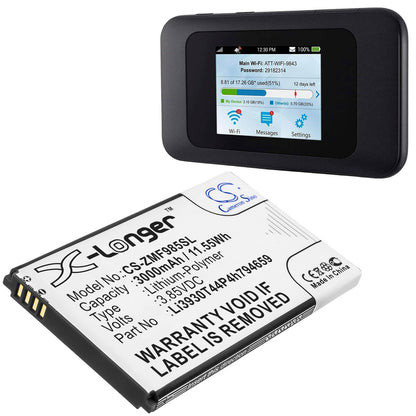 3.85V, 3000mAh, Li-Polymer Battery fits At&t, Velocity 2, 11.55Wh