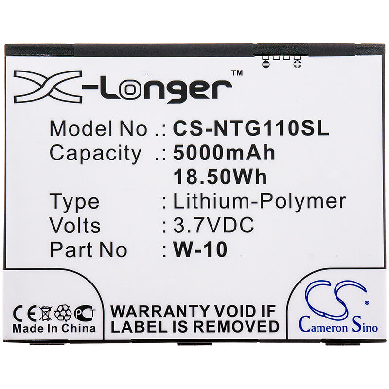 3.7V, 5000mAh, Li-Polymer Battery fits Netgear, Mr1100, Nighthawk M1, 18.5Wh