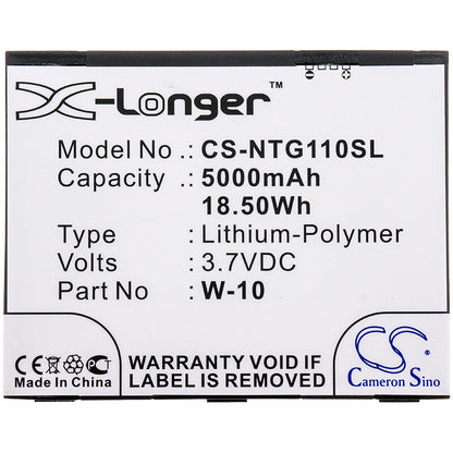 3.7V, 5000mAh, Li-Polymer Battery fits Netgear, Mr1100, Nighthawk M1, 18.5Wh