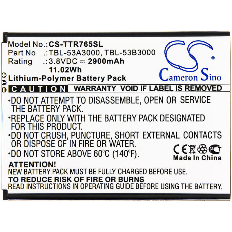 3.8V, 2900mAh, Li-Polymer Battery fits Tp-link, M7650, 11.02Wh