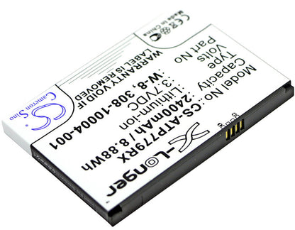 3.7V, 2400mAh, Li-ion Battery fits At&t, Ac779s, Aircard 779s, 8.88Wh