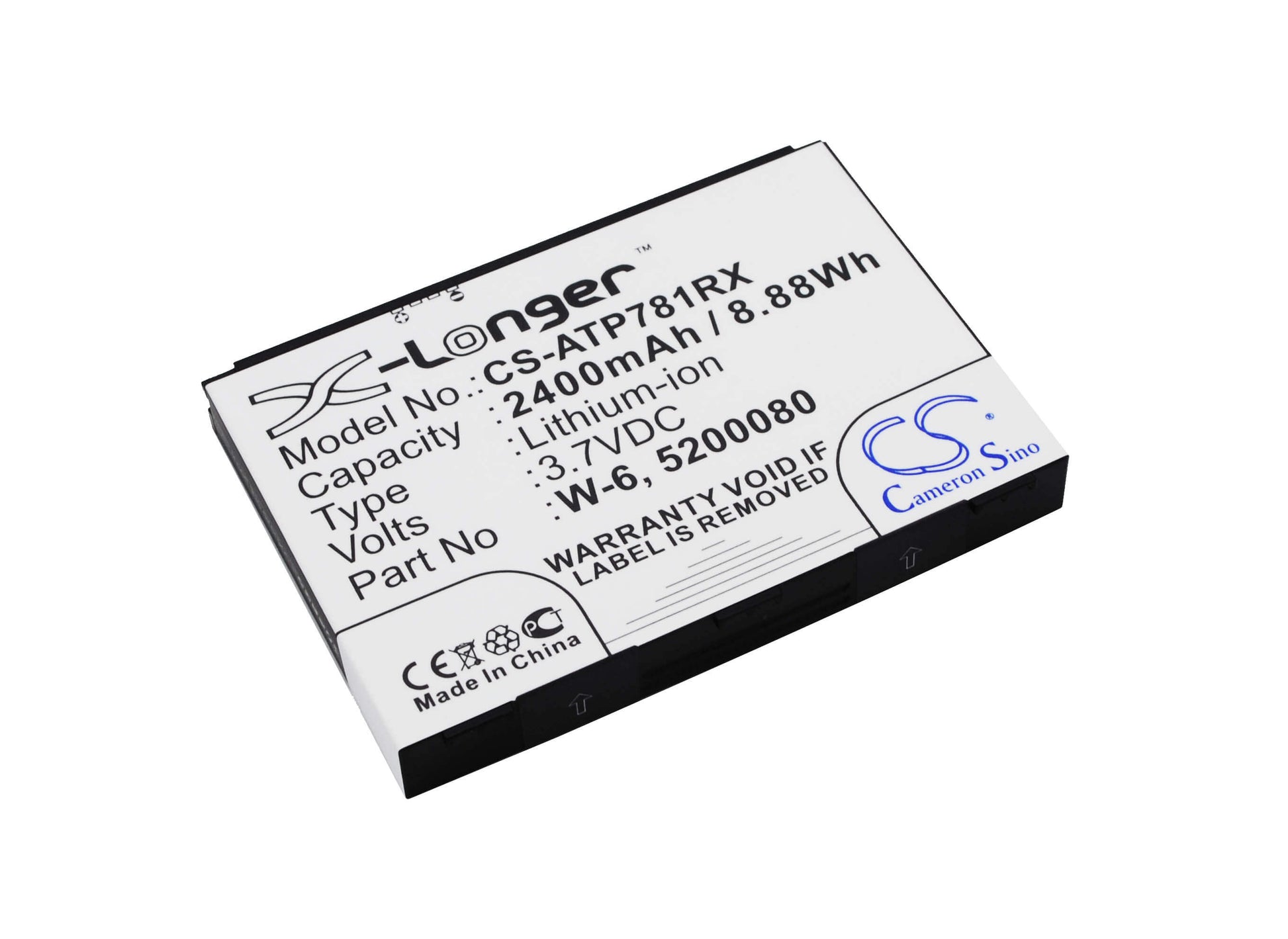 3.7V, 2400mAh, Li-ion Battery fits At&t, Aircard 781s, Unite Pro, 8.88Wh