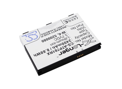 3.7V, 2400mAh, Li-ion Battery fits At&t, Aircard 781s, Unite Pro, 8.88Wh