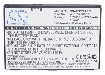 3.7V, 2200mAh, Li-ion Battery fits Netgear, Ac778at-100nas, Around Town 4g Lte, 8.14Wh