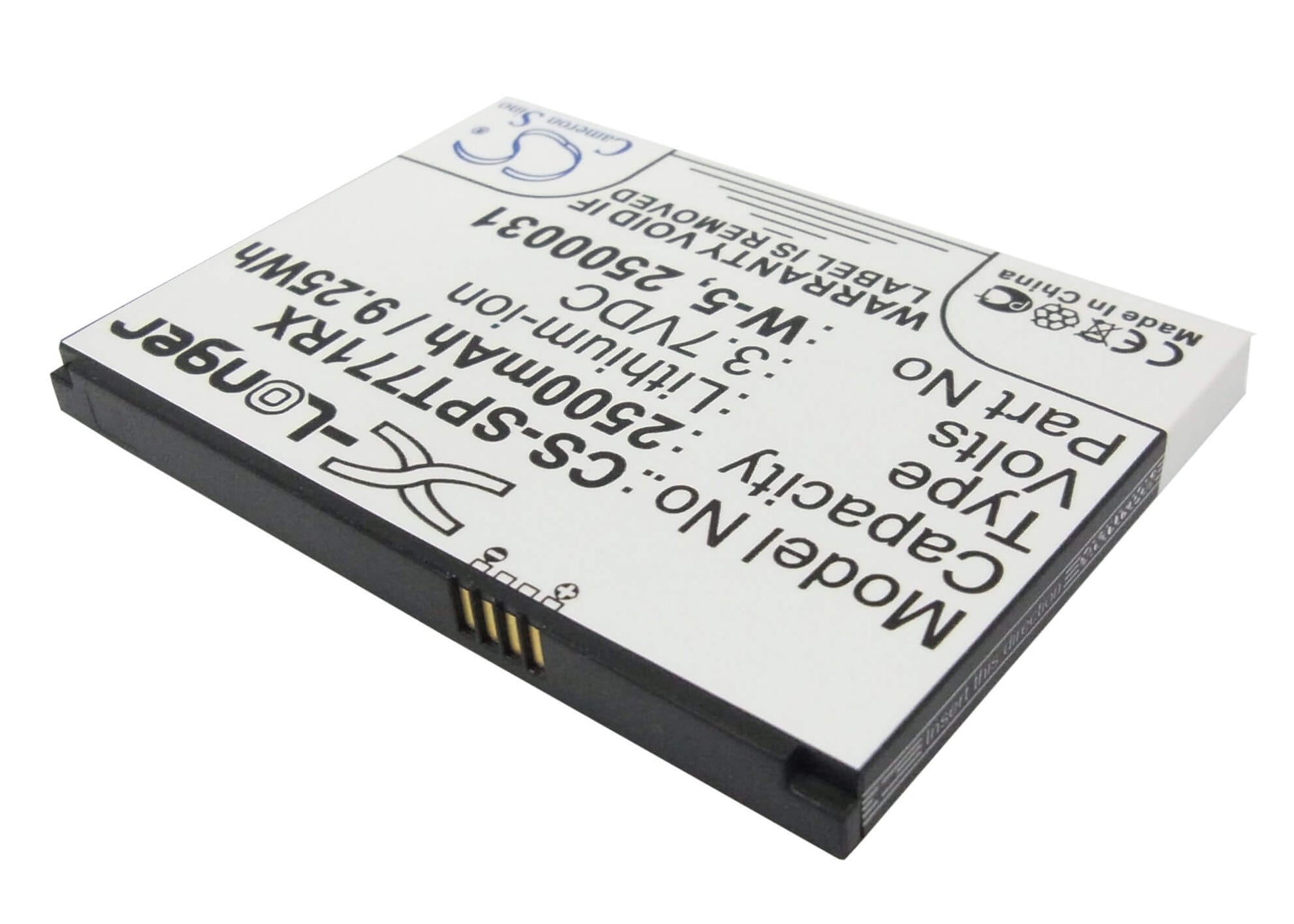 3.7V, 2500mAh, Li-ion Battery fits Sprint, Aircard 770s, Aircard 771s, 9.25Wh