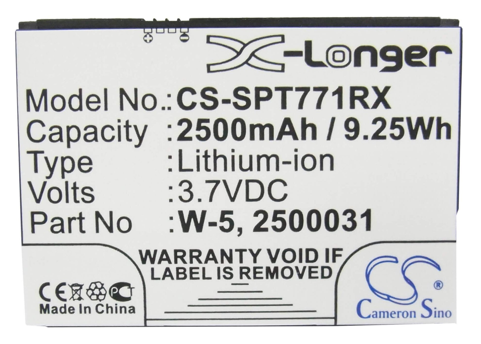 3.7V, 2500mAh, Li-ion Battery fits Sprint, Aircard 770s, Aircard 771s, 9.25Wh