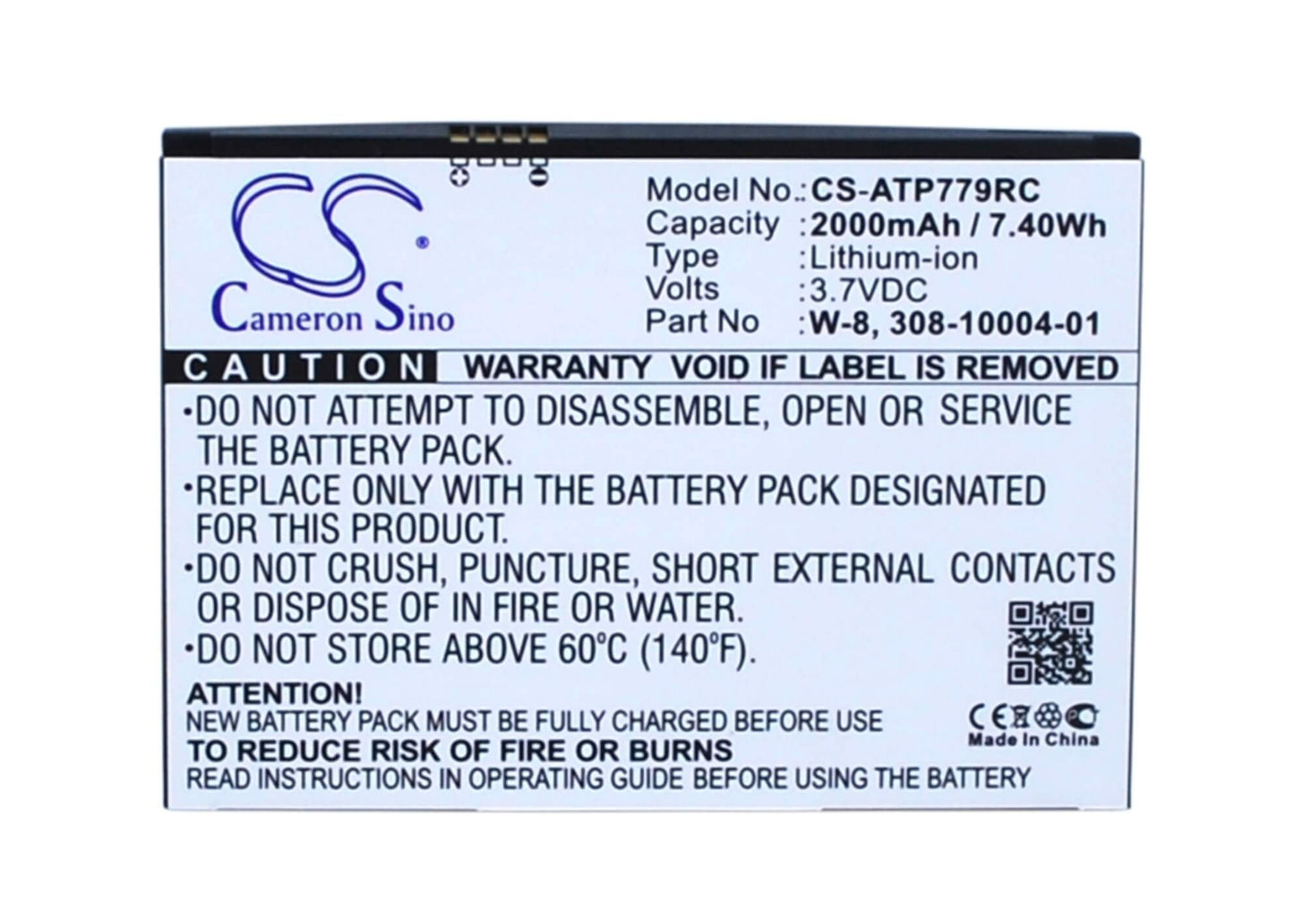 3.7V, 2000mAh, Li-ion Battery fits At&t, Ac779s, Aircard 779s, 7.4Wh