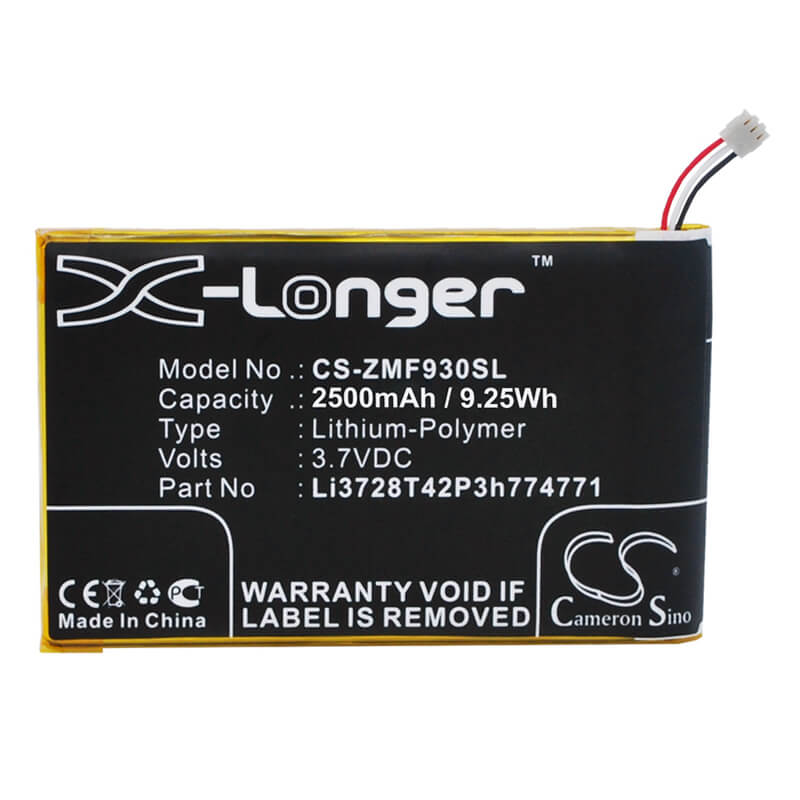 3.7V, 2500mAh, Li-Polymer Battery fits Vodafone, R212, 9.25Wh