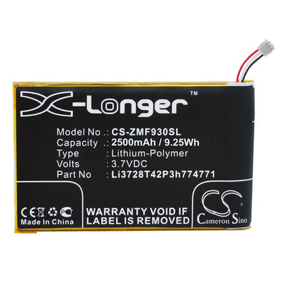 3.7V, 2500mAh, Li-Polymer Battery fits T-mobile, Mf915, Srq-mf915, 9.25Wh