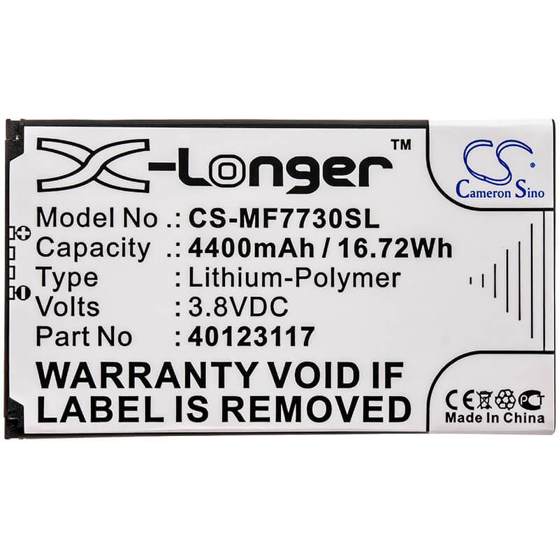3.8V, 4400mAh, Li-Polymer Battery fits Novatel Wireless, Jetpack 4g Lte, Jetpack Mifi 7730l, 16.72Wh