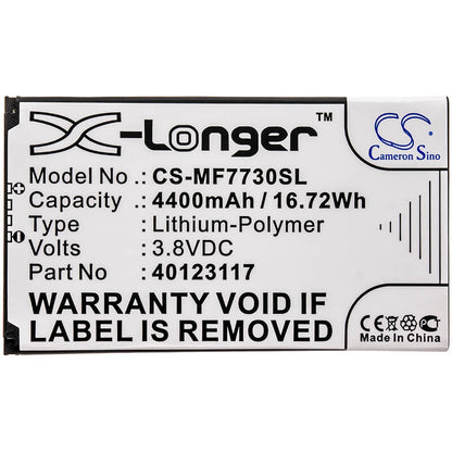 3.8V, 4400mAh, Li-Polymer Battery fits Novatel Wireless, Jetpack 4g Lte, Jetpack Mifi 7730l, 16.72Wh