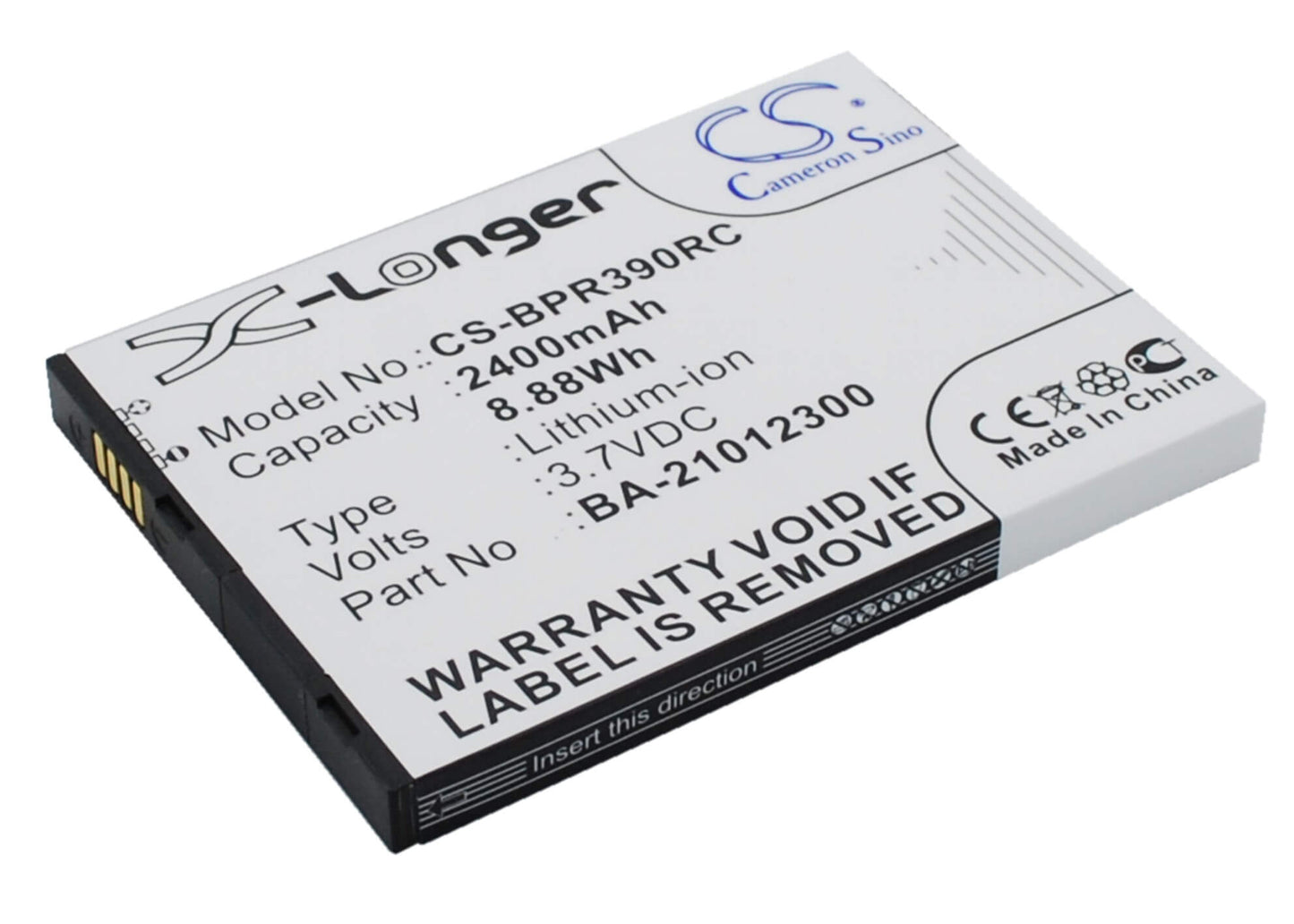 3.7V, 2400mAh, Li-ion Battery fits Bandrich, Bandluxe Pr39, 8.88Wh