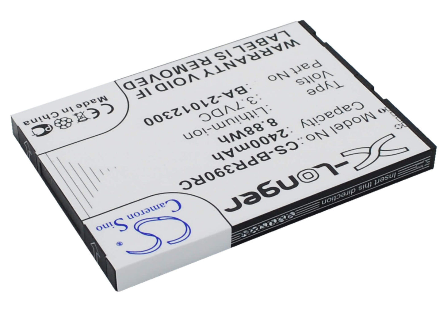 3.7V, 2400mAh, Li-ion Battery fits Bandrich, Bandluxe Pr39, 8.88Wh