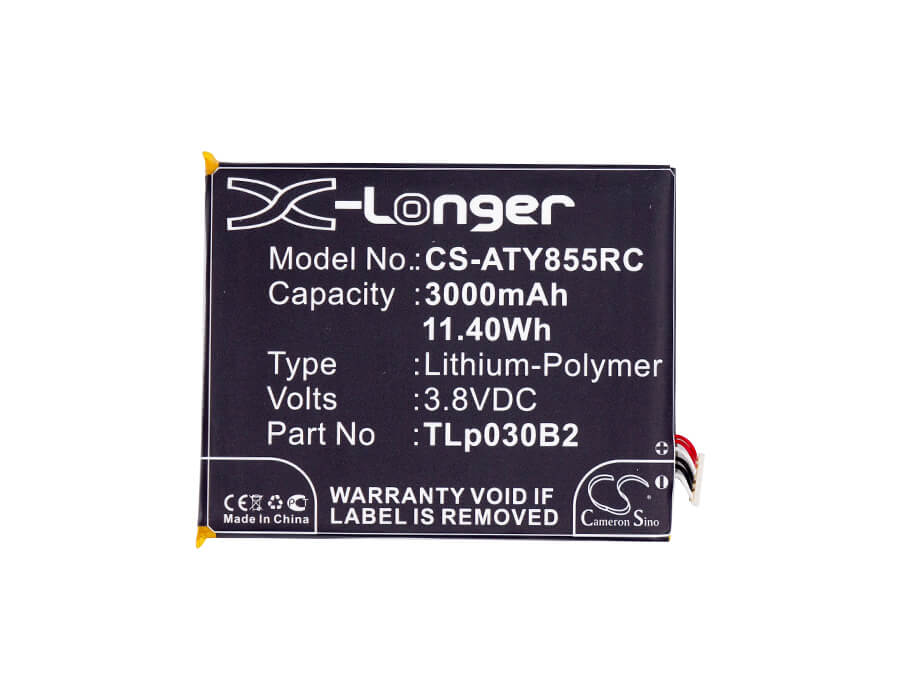 3.8V, 3000mAh, Li-Polymer Battery fits Alcatel, One Touch Link Y855, 11.4Wh