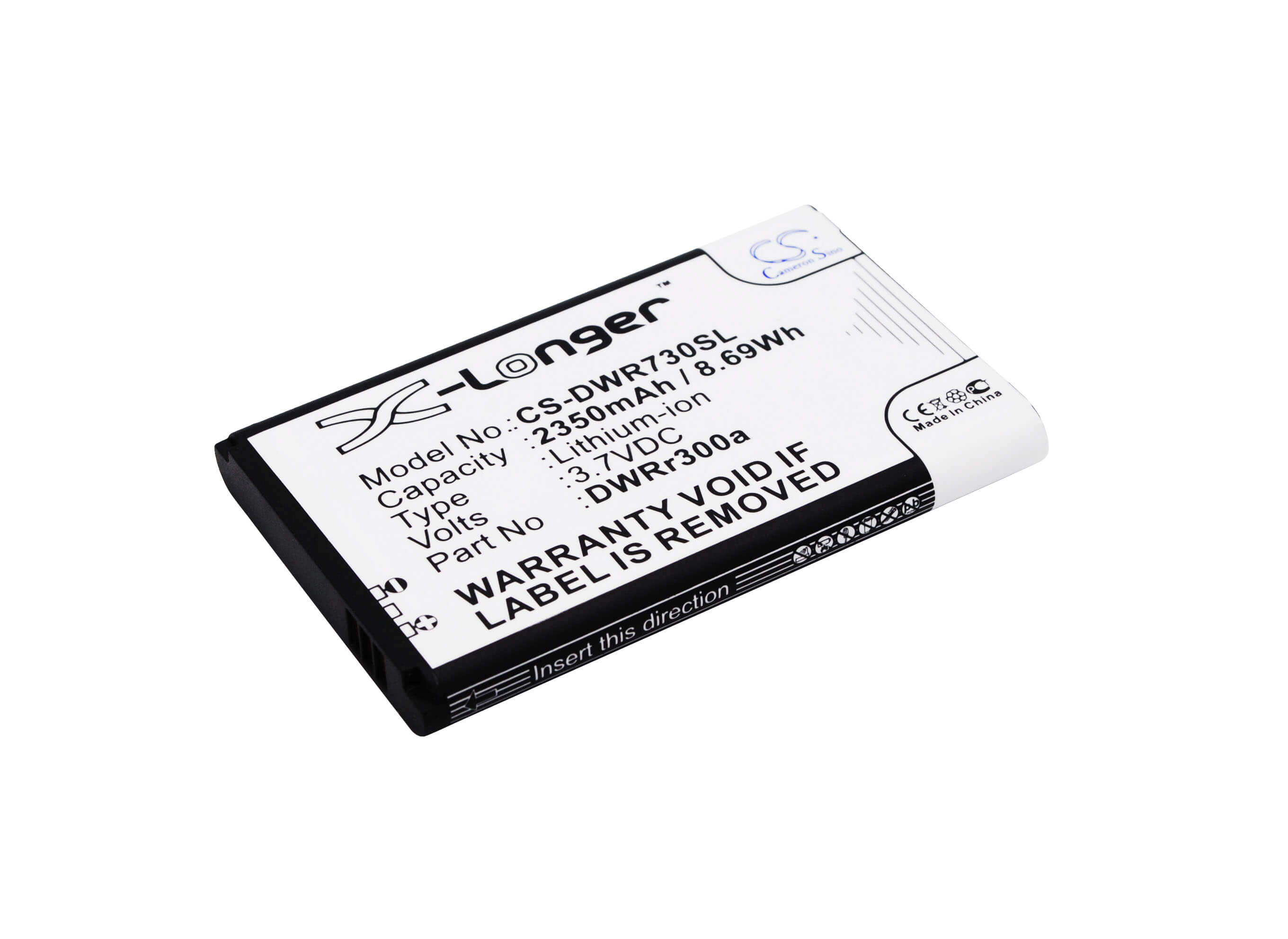 3.7V, 2350mAh, Li-ion Battery fits D-link, Dwr-720, Dwr-720 B1, 8.695Wh