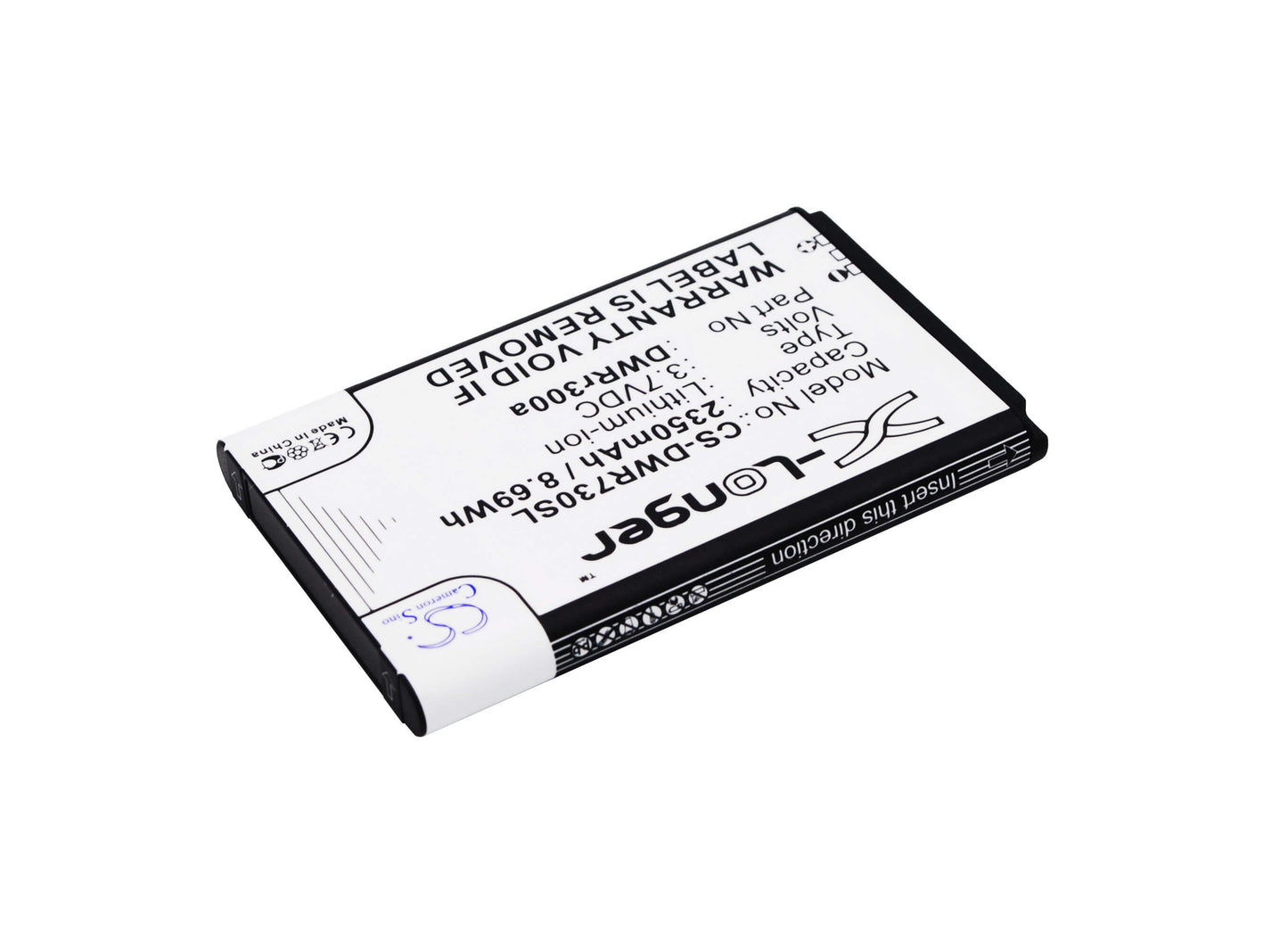 3.7V, 2350mAh, Li-ion Battery fits D-link, Dwr-720, Dwr-720 B1, 8.695Wh