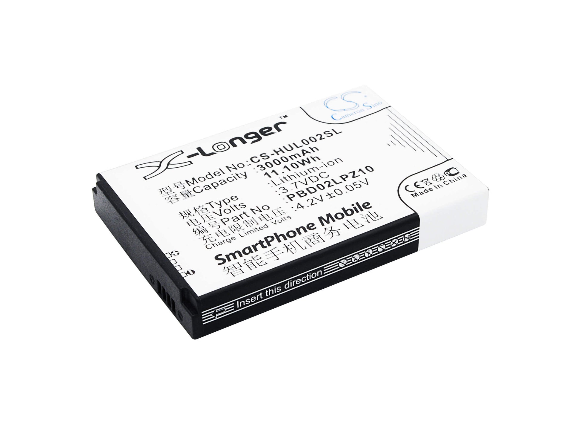 3.7V, 3000mAh, Li-ion Battery fits Huawei, Emobile Gl02p, 11.1Wh