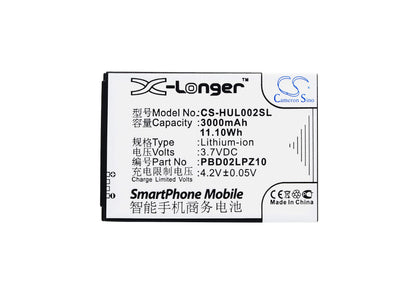 3.7V, 3000mAh, Li-ion Battery fits Huawei, Emobile Gl02p, 11.1Wh