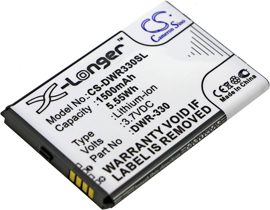 3.7V, 1500mAh, Li-ion Battery fits D-link, Dwr-330, 5.55Wh