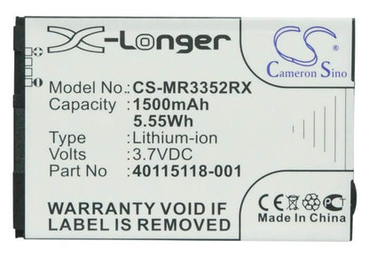 3.7V, 1500mAh, Li-ion Battery fits Verizon, Hotspot 2235, Hotspot 2372, 5.55Wh