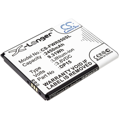 3.8V, 2450mAh, Li-ion Battery fits Franklin Wireless, R850, 9.31Wh