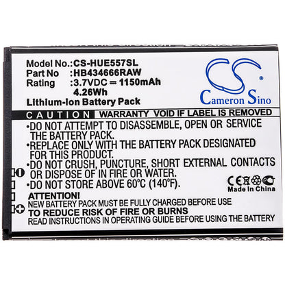 3.7V, 1150mAh, Li-ion Battery fits Huawei, E5573, E5573-856, 4.255Wh