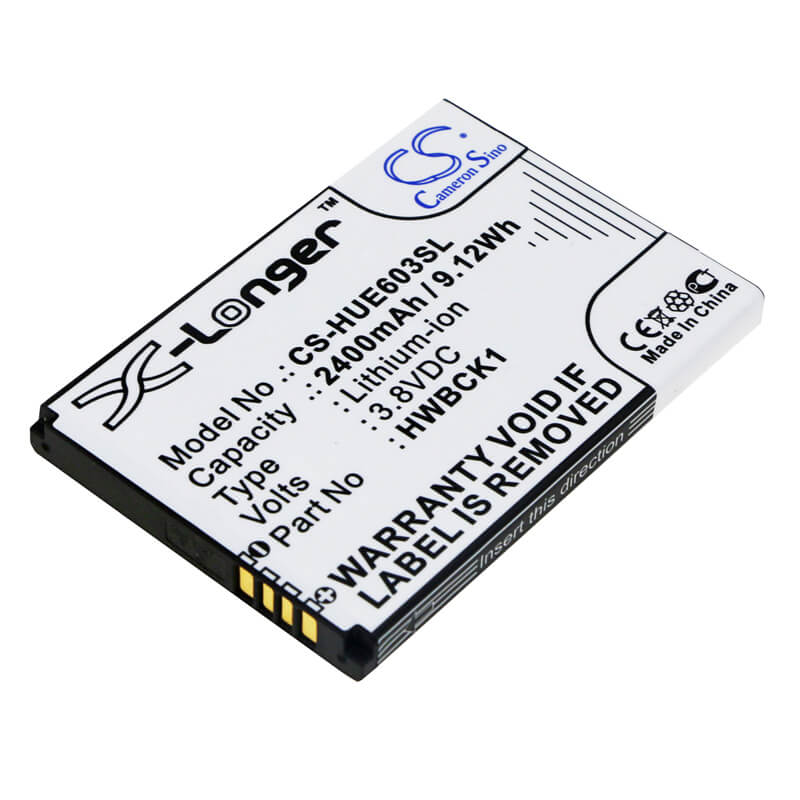 3.8V, 2400mAh, Li-ion Battery fits Huawei, 601hw, 603hw, 9.12Wh
