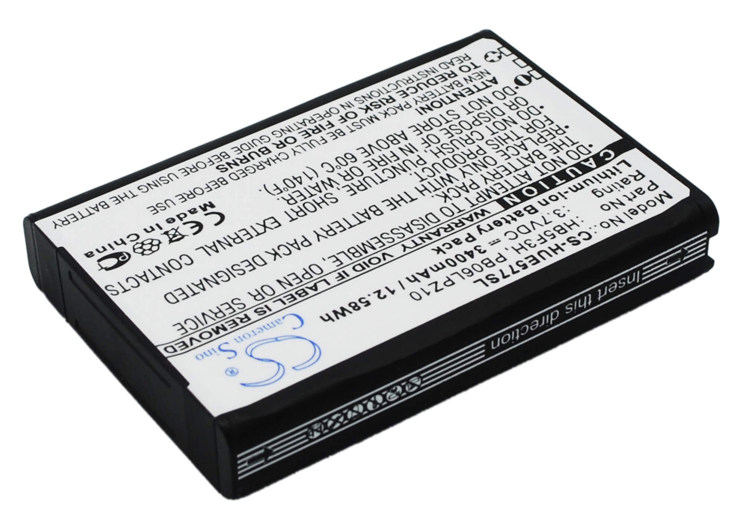 3.7V, 3400mAh, Li-ion Battery fits Huawei, E5372t, E5372ts-32, 12.58Wh