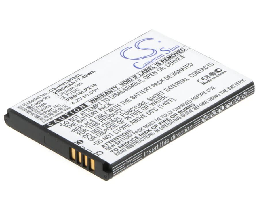 3.7V, 2000mAh, Li-ion Battery fits Huawei, 303hw, Gl10p, 7.4Wh