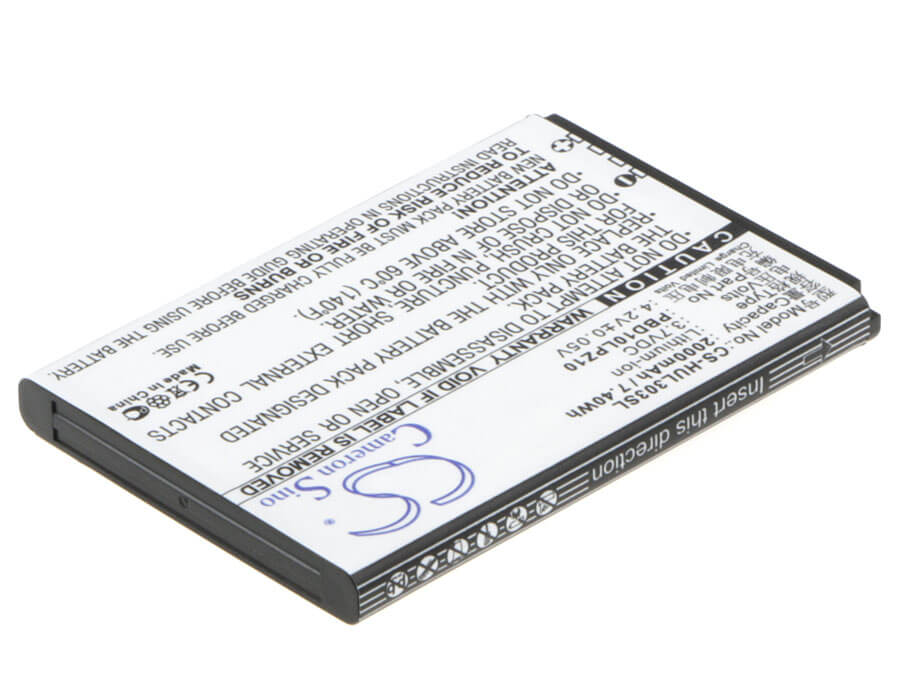 3.7V, 2000mAh, Li-ion Battery fits Huawei, 303hw, Gl10p, 7.4Wh