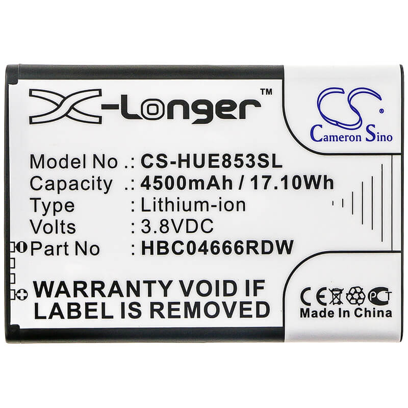 3.8V, 4500mAh, Li-ion Battery fits Huawei, E55735-852, E55735-853, 17.1Wh