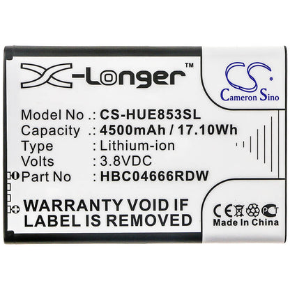 3.8V, 4500mAh, Li-ion Battery fits Huawei, E55735-852, E55735-853, 17.1Wh