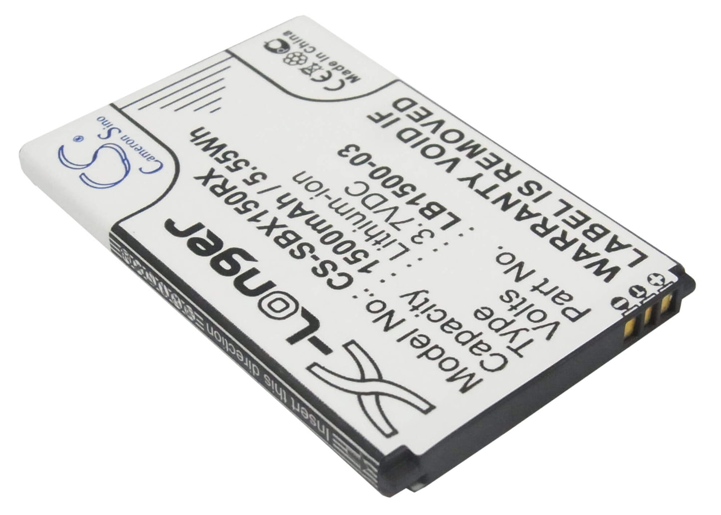 3.7V, 1500mAh, Li-ion Battery fits Huawei, E5-0315, E50318, 5.55Wh