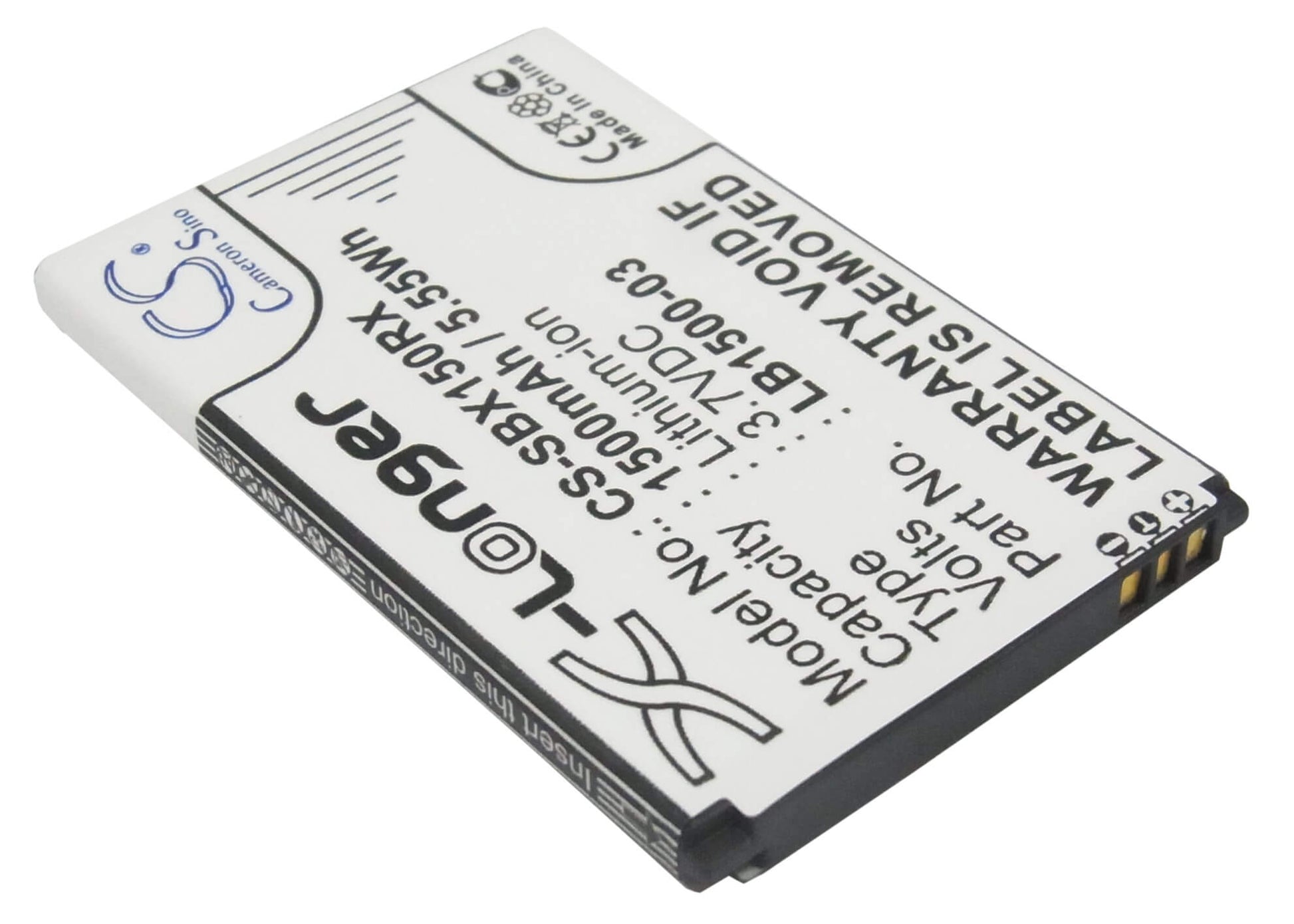 3.7V, 1500mAh, Li-ion Battery fits T-mobile, E582, Pulse, 5.55Wh