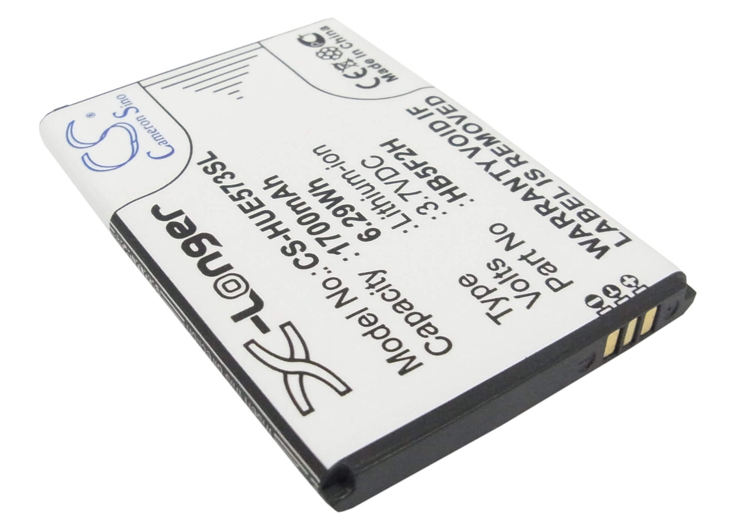 3.7V, 1700mAh, Li-ion Battery fits Huawei, E5330, E5330bs-2, 6.29Wh