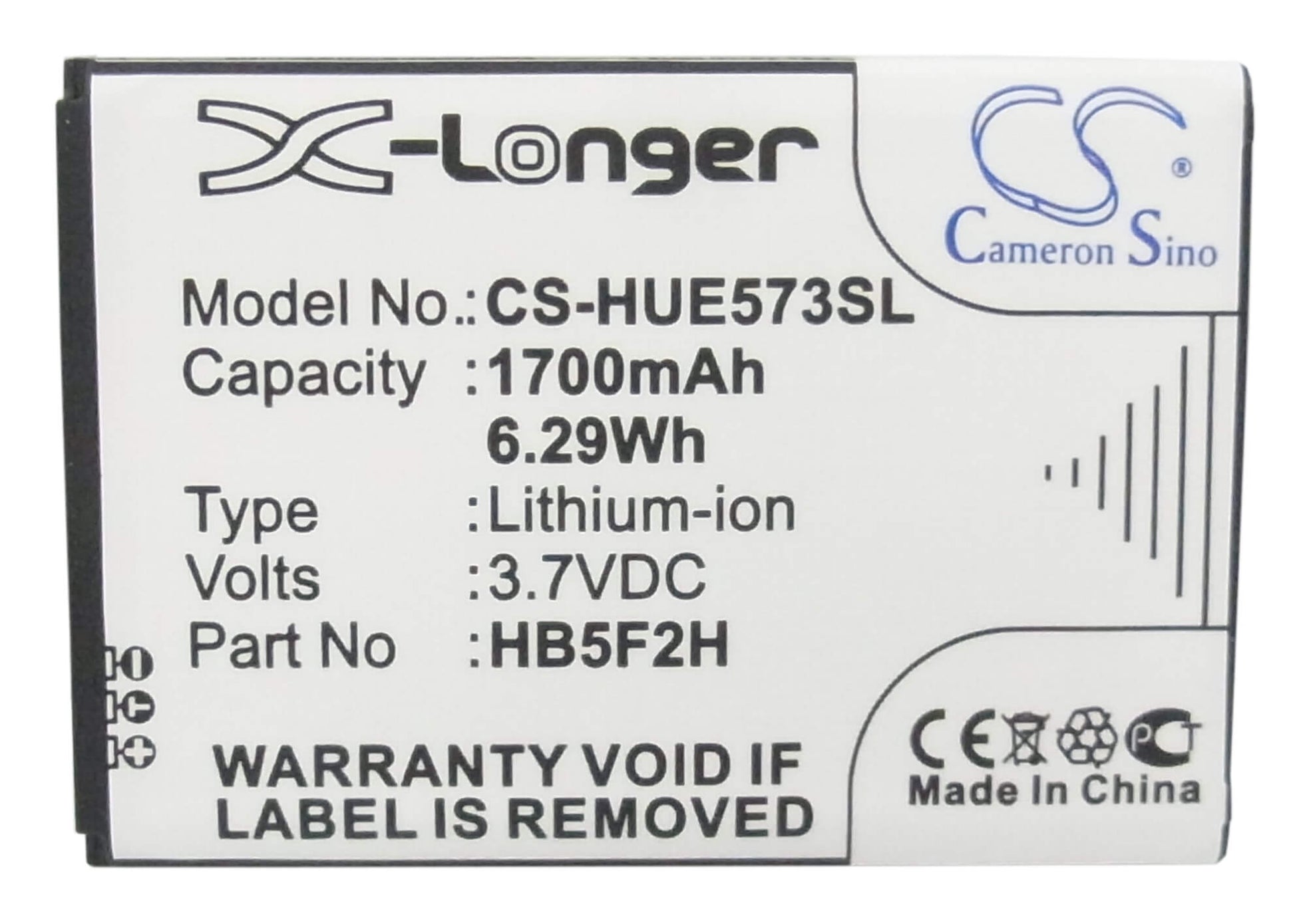 3.7V, 1700mAh, Li-ion Battery fits Huawei, E5330, E5330bs-2, 6.29Wh