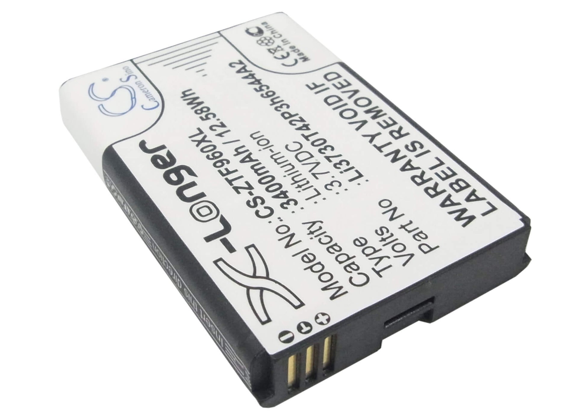 3.7V, 3400mAh, Li-ion Battery fits T-mobile, Mf96, Sonic 2.0 4g Lte, 12.58Wh