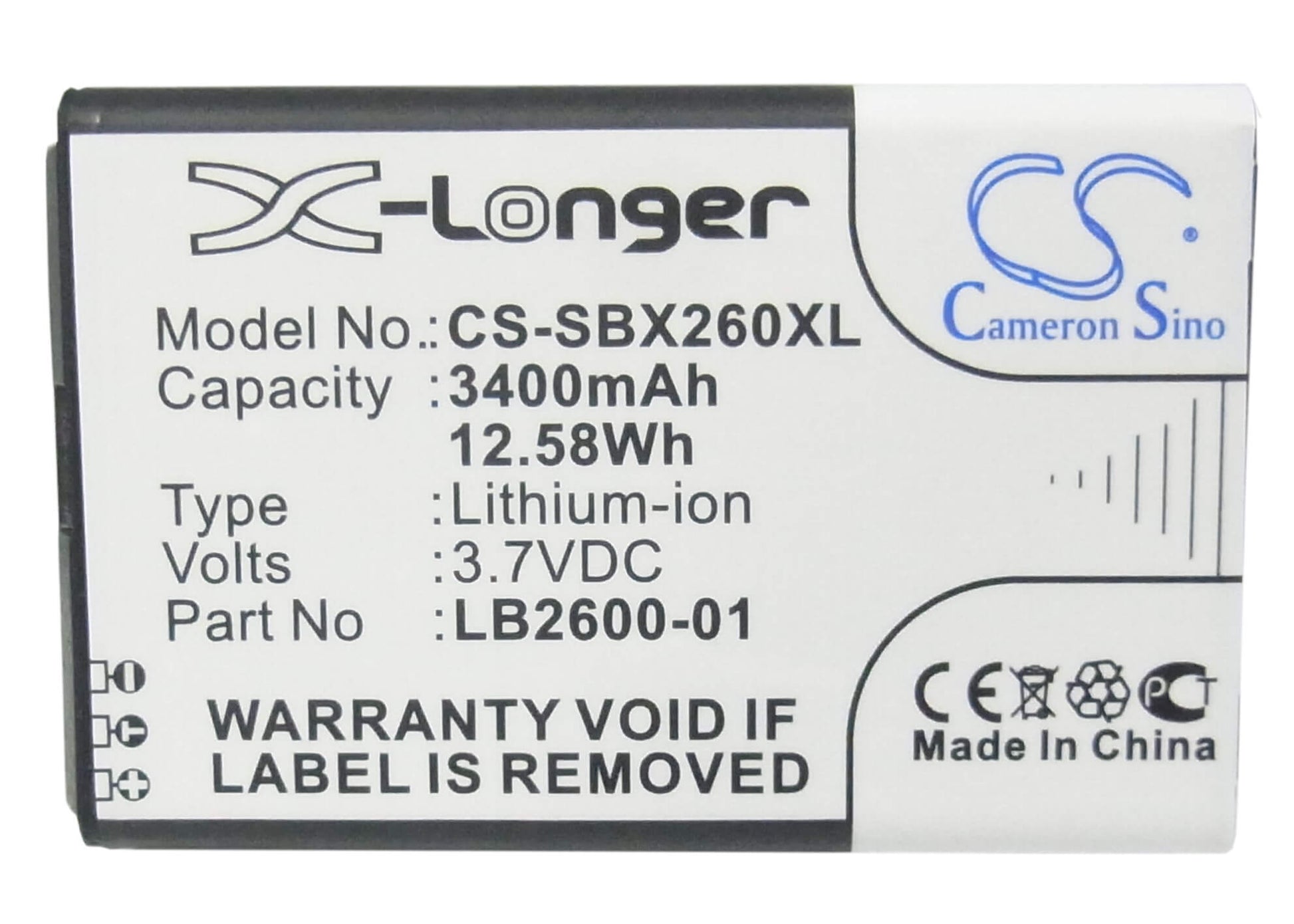 3.7V, 3400mAh, Li-ion Battery fits 4g Systems, Xsbox Go+, 12.58Wh