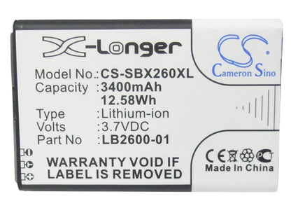3.7V, 3400mAh, Li-ion Battery fits 4g Systems, Xsbox Go+, 12.58Wh
