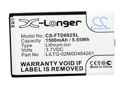 3.7V, 1500mAh, Li-ion Battery fits Feetong, D8628, Zw-100, 5.55Wh