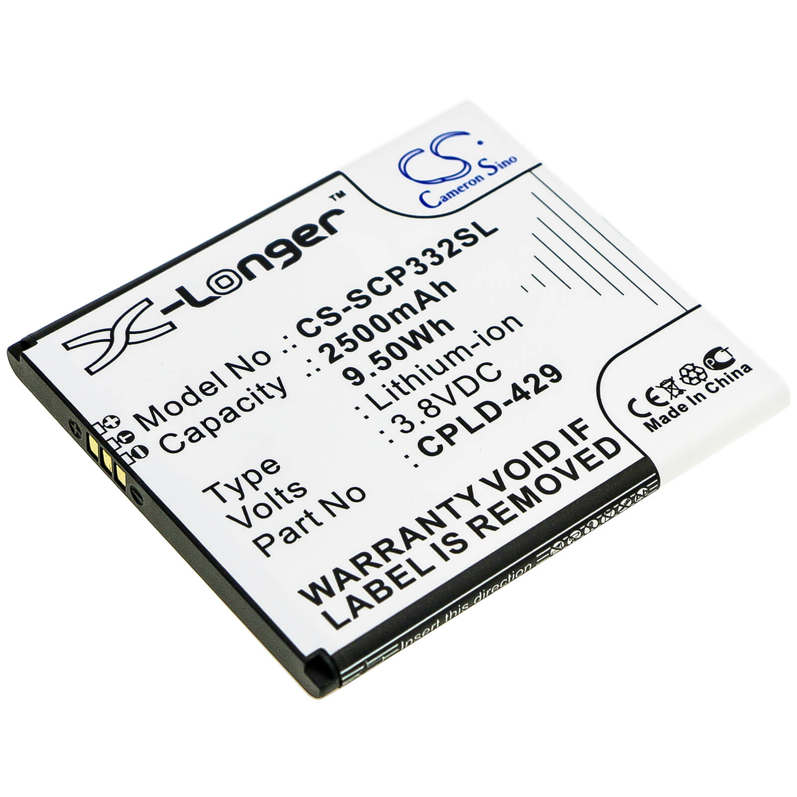 3.8V, 2500mAh, Li-ion Battery fits Sprint, Cp332a, Surf Wifi Hotspot 4g, 9.5Wh