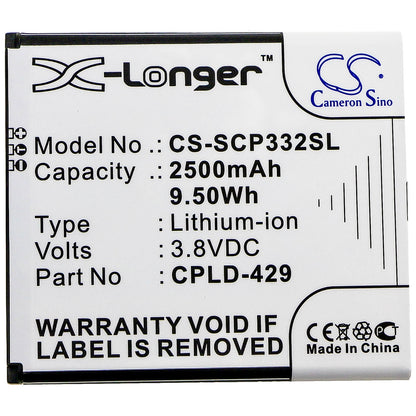 3.8V, 2500mAh, Li-ion Battery fits Sprint, Cp332a, Surf Wifi Hotspot 4g, 9.5Wh