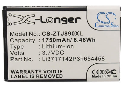 3.7V, 1750mAh, Li-ion Battery fits Verizon, Hotspot 890l, Jetpack 4g Lte, 6.475Wh